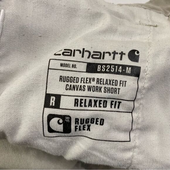 Carhartt Rugged Flex Relaxed Fit Canvas Work Shorts Men's 40 Stained Beige - Picture 6 of 14